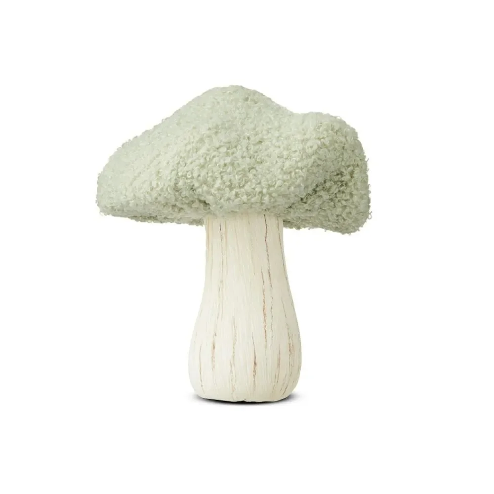 Lot of 2 Easter Spring Summer Fall Green Sherpa Mushrooms Tabletop Decor, 6